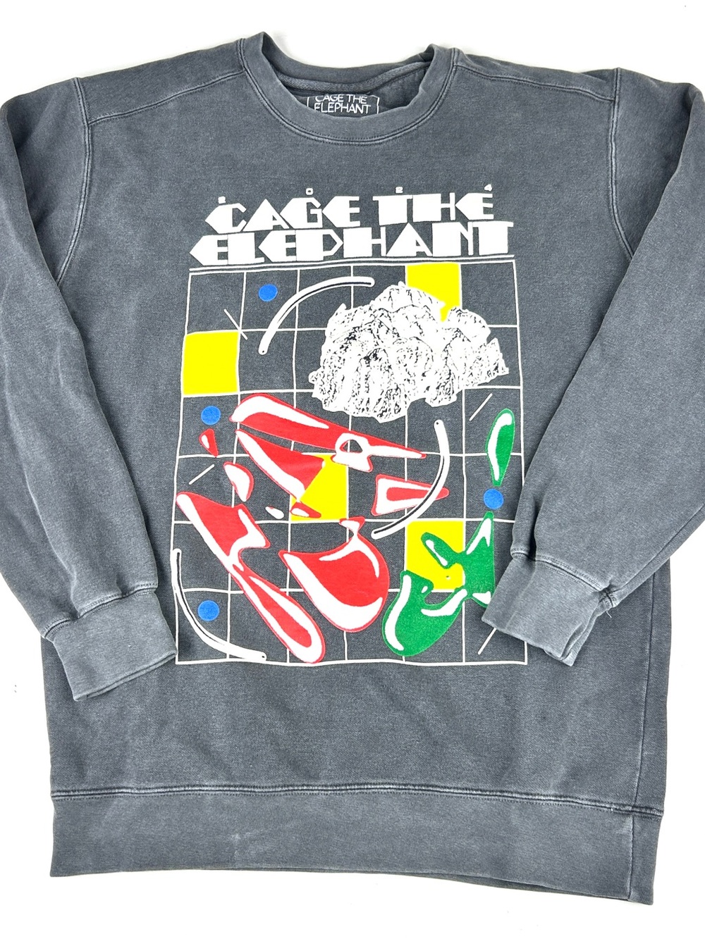 Cage The Elephant Official 2024 Tour Crewneck Grey Sweatshirt Small